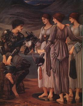 Sir Edward Coley Burne-Jones : The Arming of Perseus